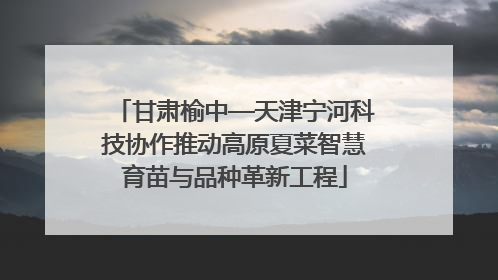 甘肃榆中—天津宁河科技协作推动高原夏菜智慧育苗与品种革新工程